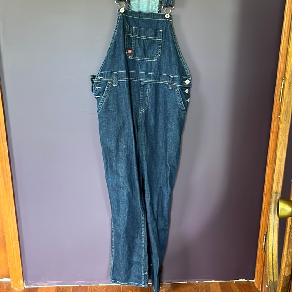 Dark wash Dickies overalls
